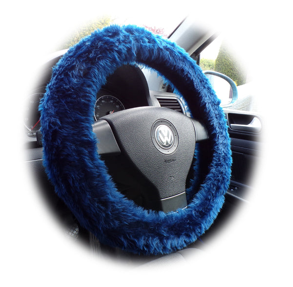 Fluffy steering deals wheel cover blue