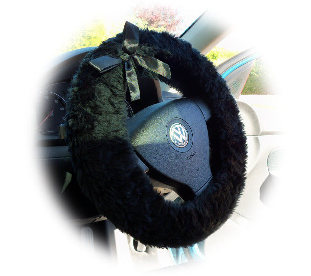 Black fuzzy deals wheel cover