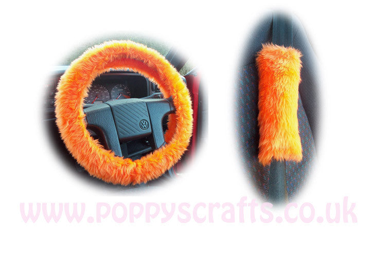 Orange wheel online furry car accessories set